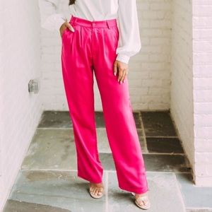 NWT Pink / fuchsia Dress Pants (shiny satin-like material)